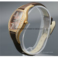 Fashion Stainless Steel Ladies Watch for Womens with Leather Band